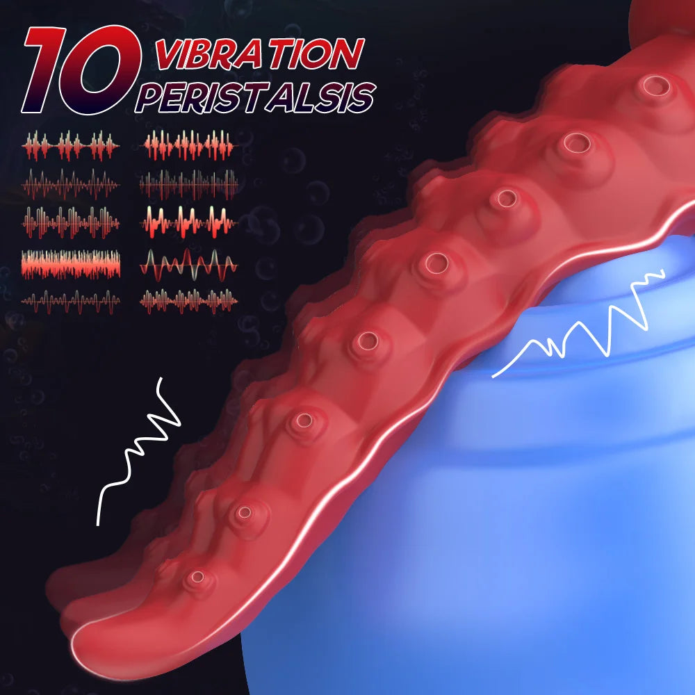 Anal & Vaginal Vibrator - wriggle Stimulation Dildo Masturbation -