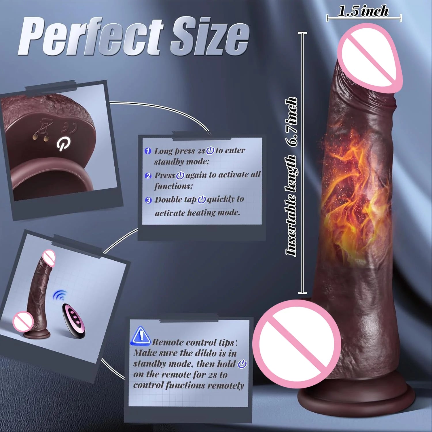 Realistic Dildos Sex Toys Telescopic Heating For Women