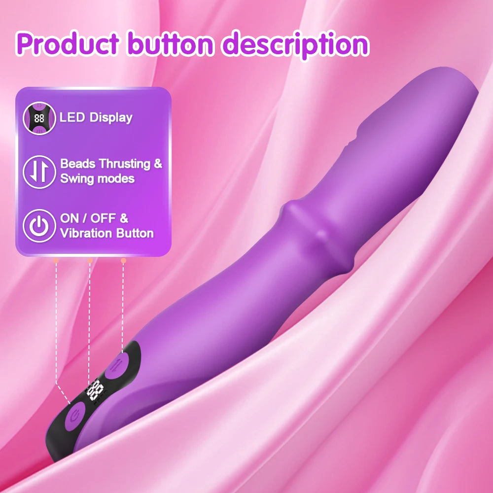 3-in-1 Telescopic Swing Vibrator – Thrusting Beads & G-Spot Pleasure