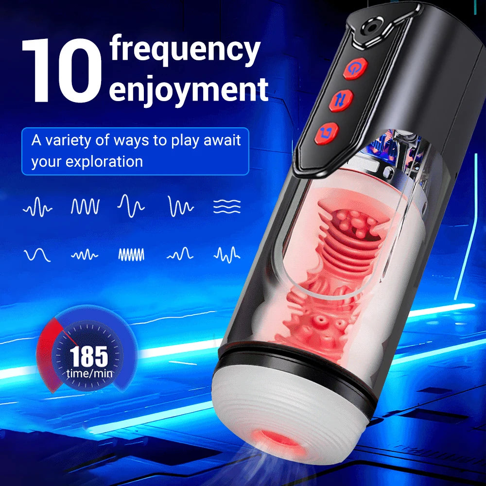 Male Masturbation Toy – Heated, Telescopic & Multi-Mode Pleasure