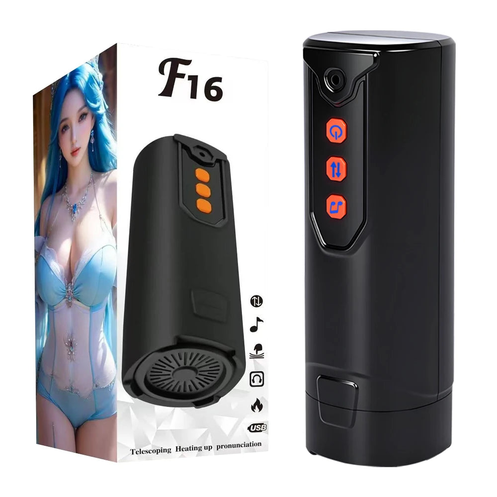 Male Masturbation Toy – Heated, Telescopic & Multi-Mode Pleasure