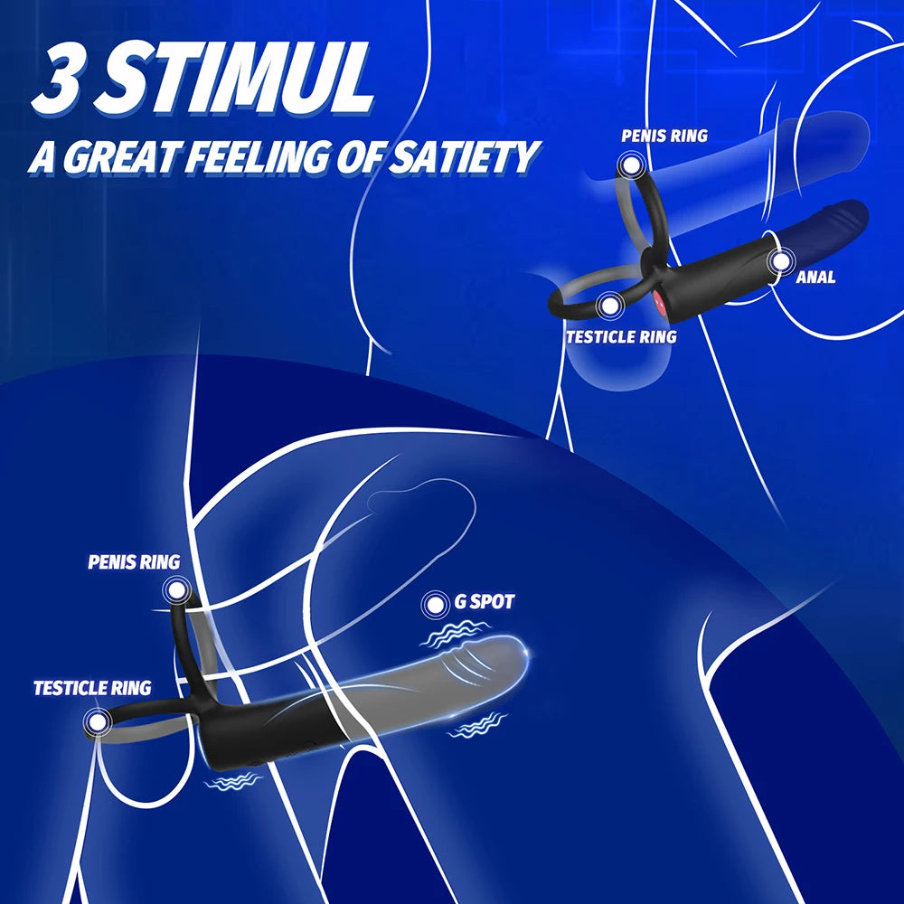 Strap On Anal Plug Vibrator Dick Dildo Sex Toys