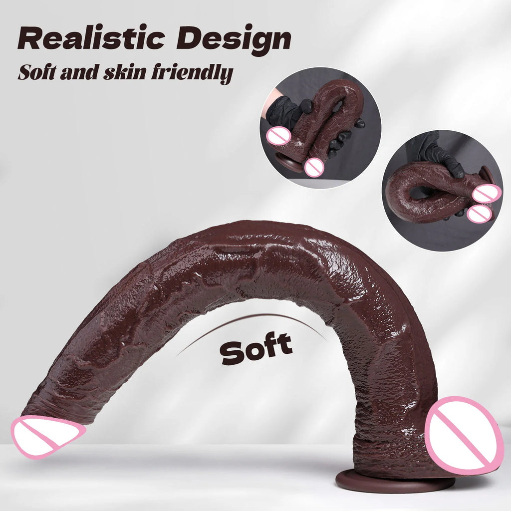 Realistic XXL Black Dildo – Deep Anal & Fullness Stimulation 🔥