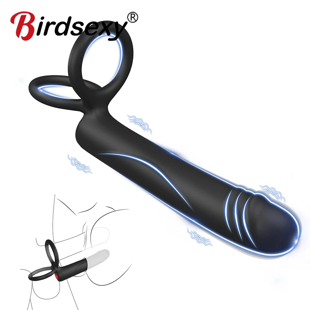 Strap On Anal Plug Vibrator Dick Dildo Sex Toys