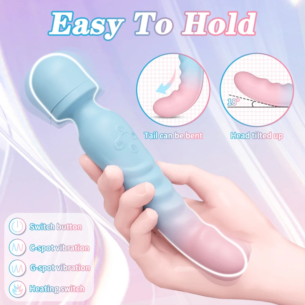 Heated Wand Vibrator – Clit, Nipple & Vagina Massager