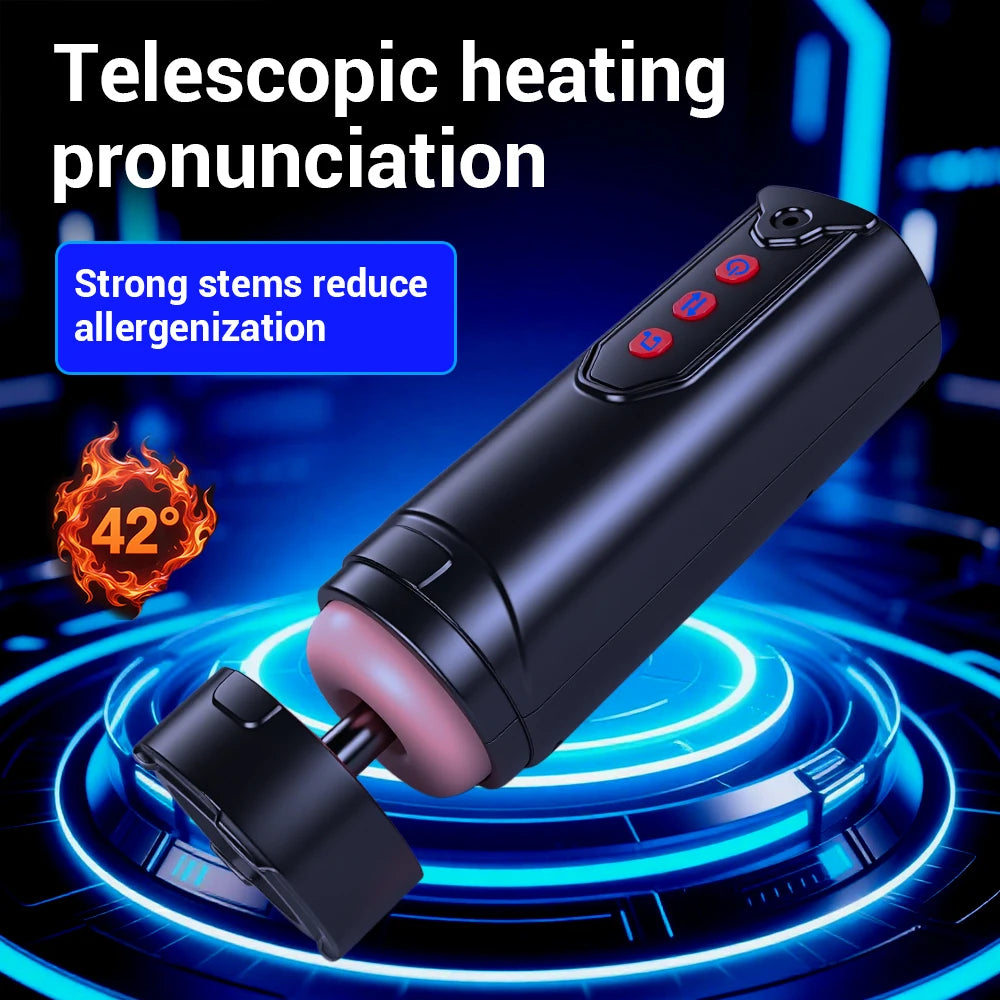 Male Masturbation Toy – Heated, Telescopic & Multi-Mode Pleasure