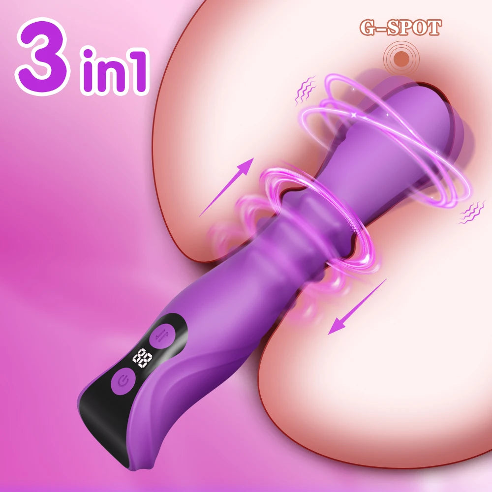 3-in-1 Telescopic Swing Vibrator – Thrusting Beads & G-Spot Pleasure