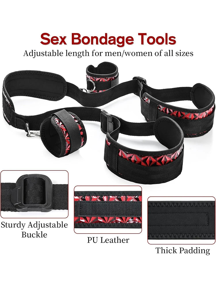 BDSM Sex Handcuffs Restraints Open Leg Ankle Cuffs SM Bondage