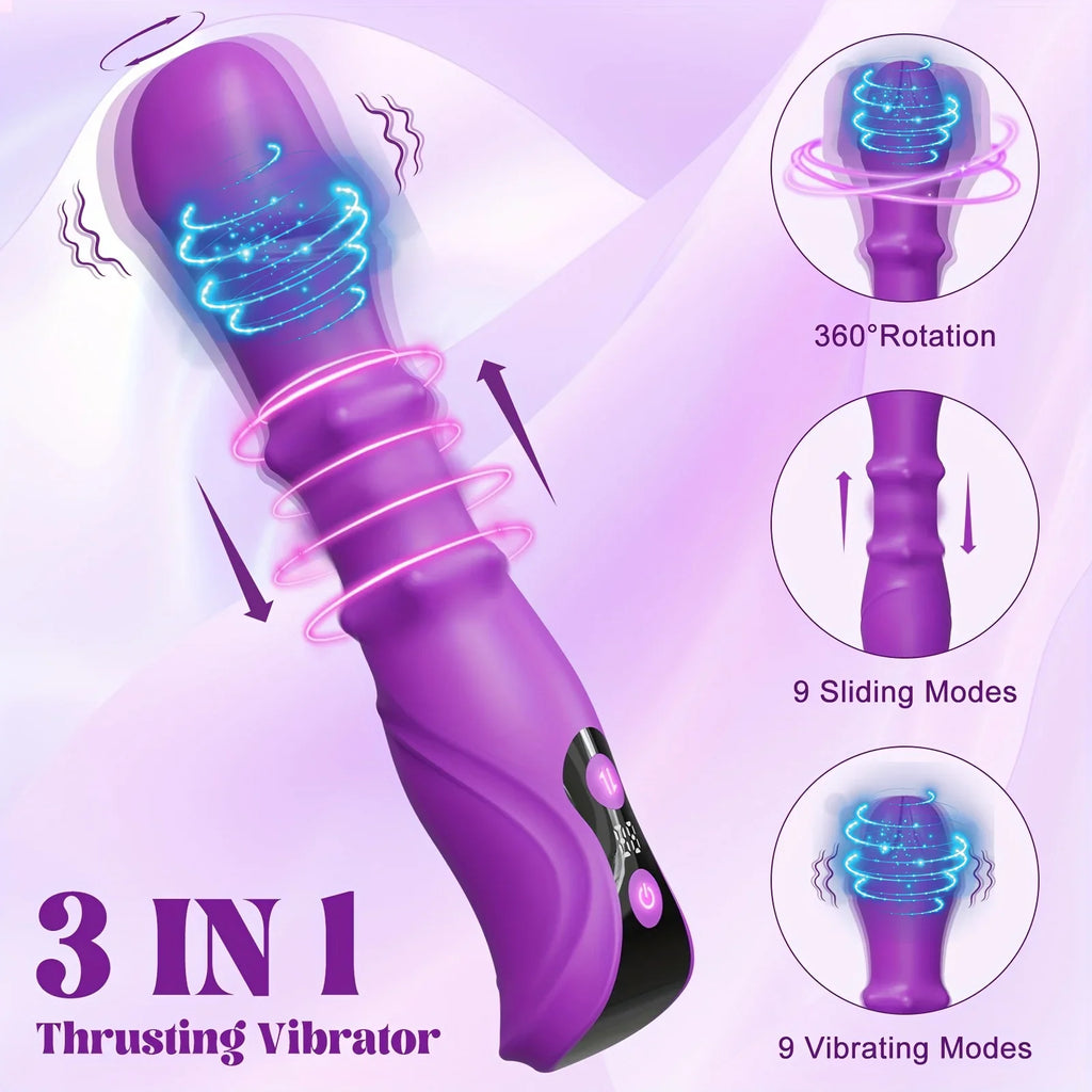 3-in-1 Telescopic Swing Vibrator – Thrusting Beads & G-Spot Pleasure