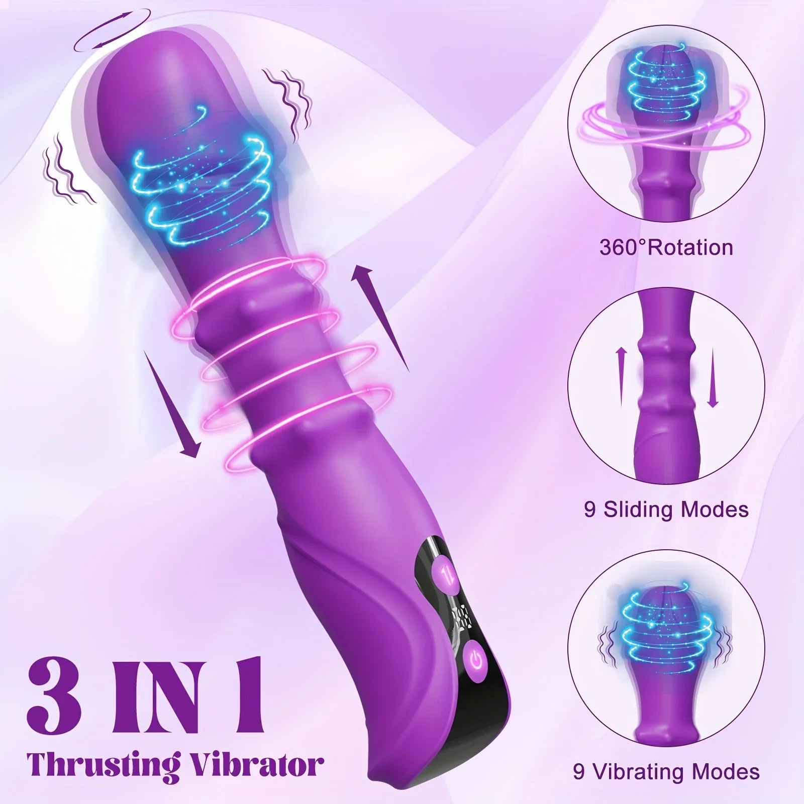 3-in-1 Telescopic Swing Vibrator – Thrusting Beads & G-Spot Pleasure