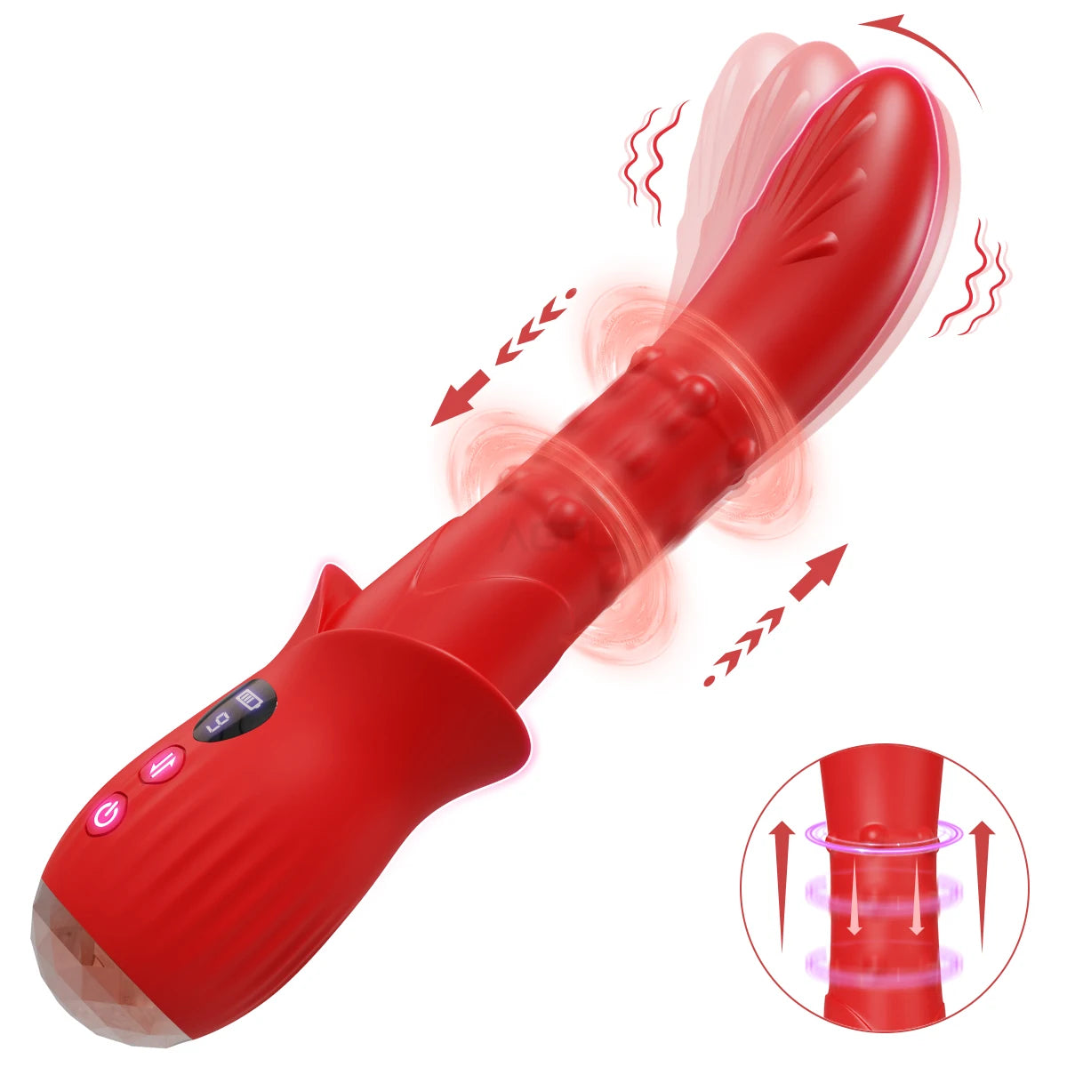 3-in-1 Telescopic Swing Vibrator – Thrusting Beads & G-Spot Pleasure